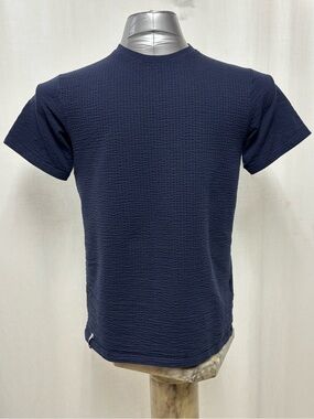 Threadbare Denim Blue Textured Waffle T-Shirt Medium 518 casual work party